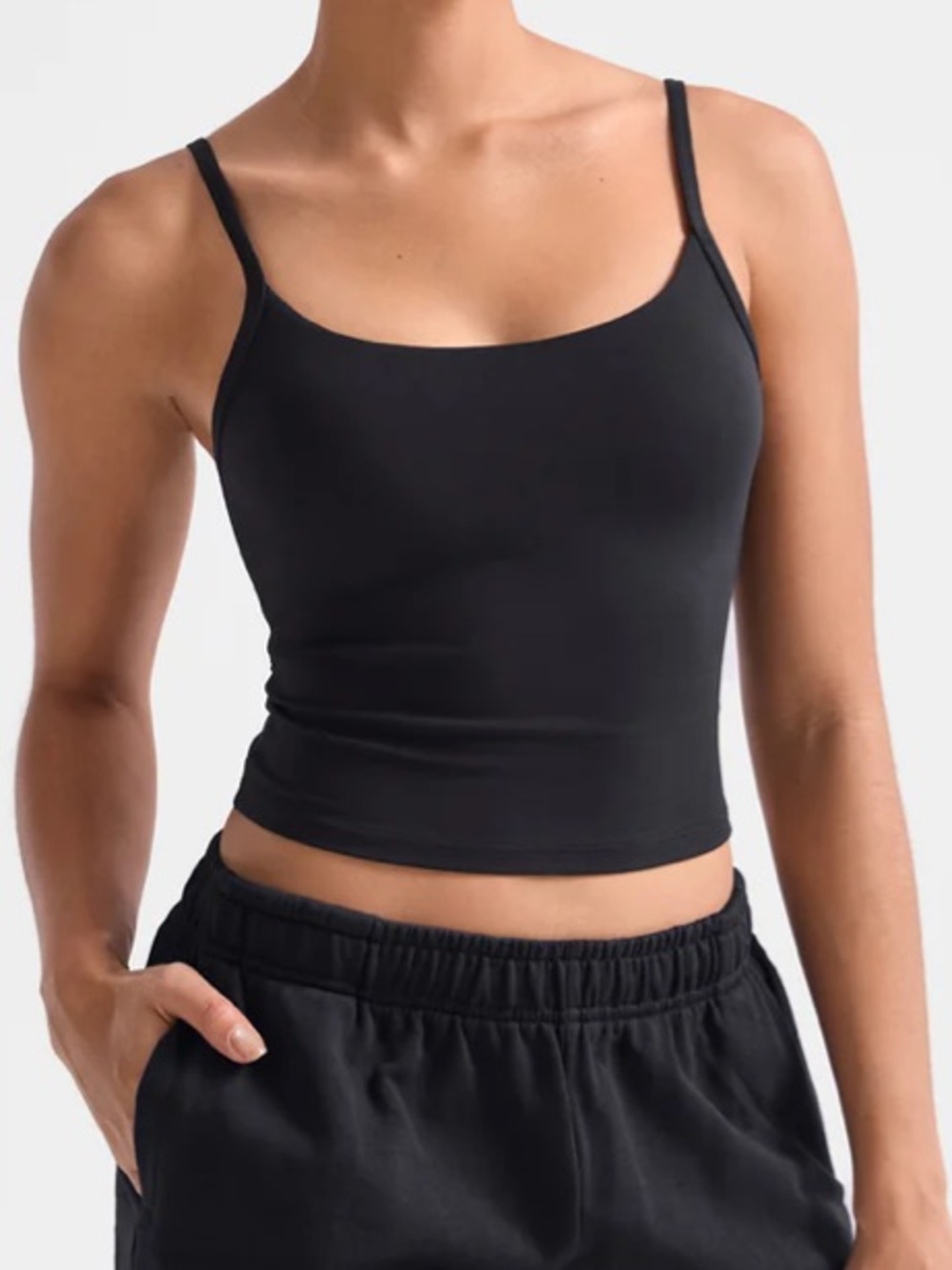 Black cropped camisole